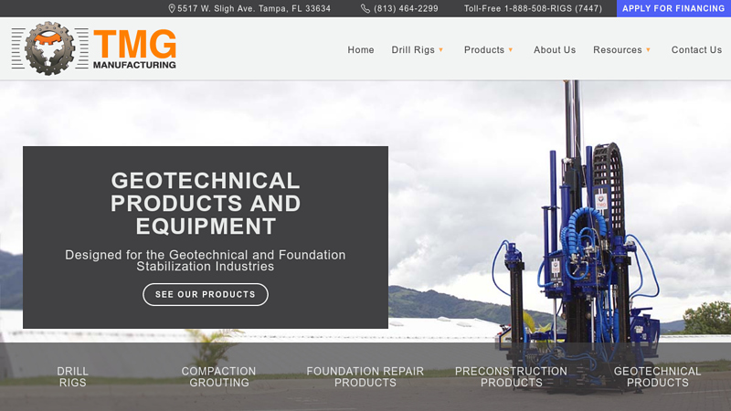 New Drilling rigs, geotechnical products, manufacturer
