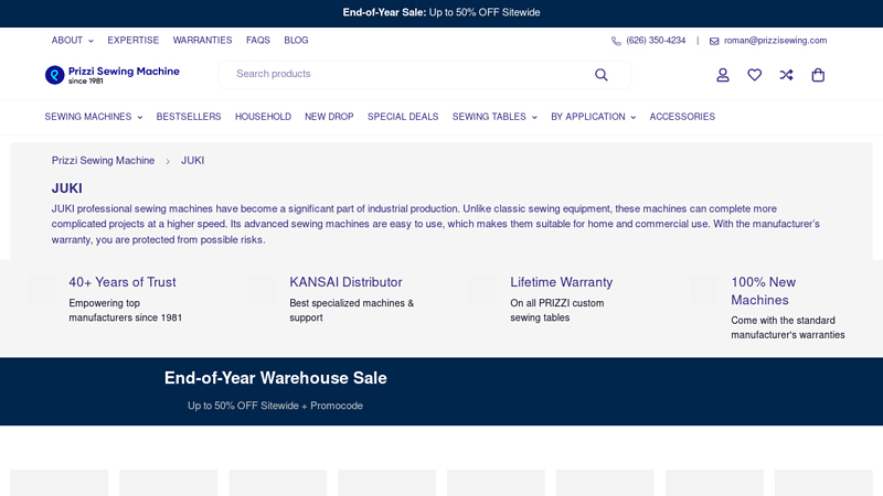 New JUKI Industrial Sewing Machines for Sale