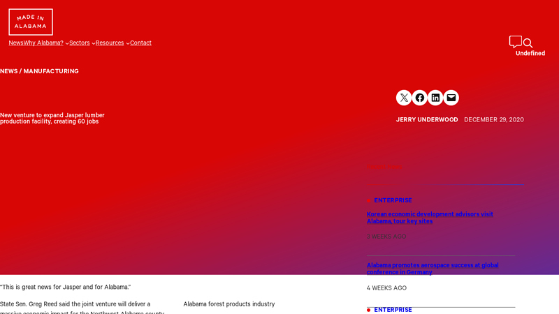 New venture to expand Jasper lumber production facility, creating ...