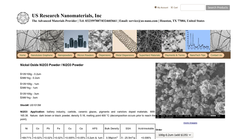 Nickel Oxide Ni2O3 Powder / Ni2O3 Powder