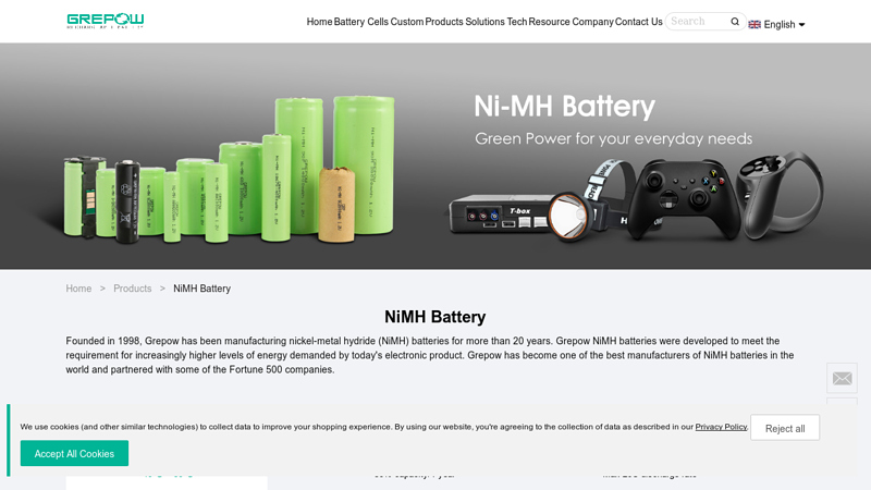 NiMH Battery, Nickel Metal Hydride Battery, NiMH Pack