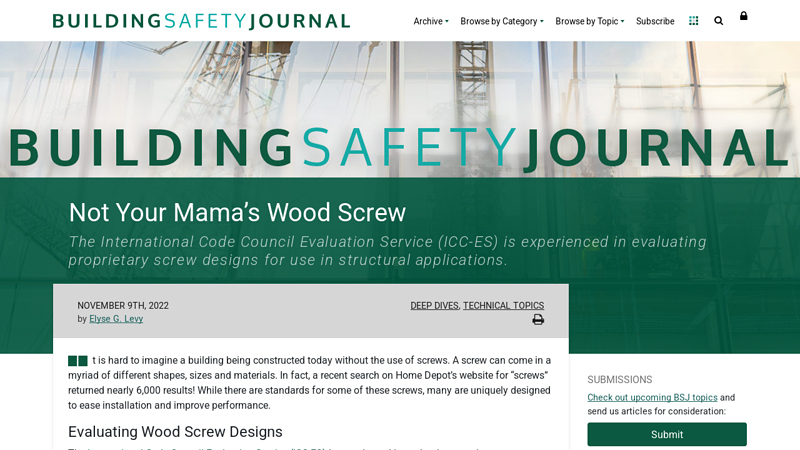 Not Your Mama's Wood Screw