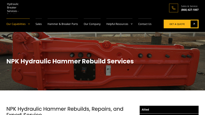 NPK Certified Hydraulic Hammer Rebuilds & Repairs by HBS
