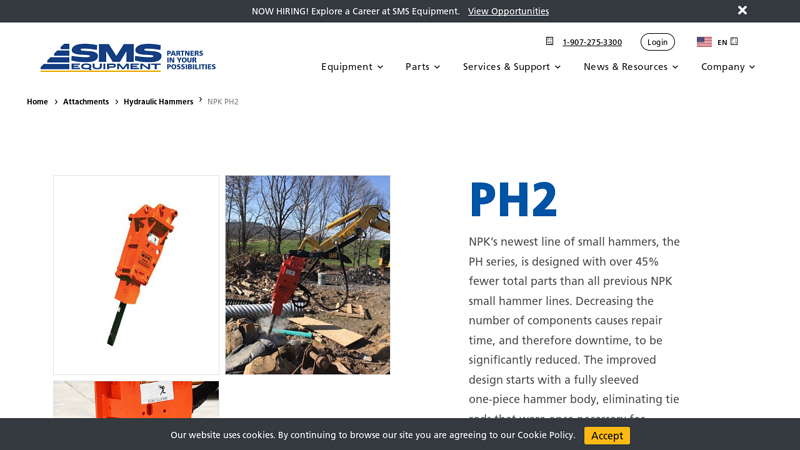 NPK PH2 Hydraulic Hammers Specs