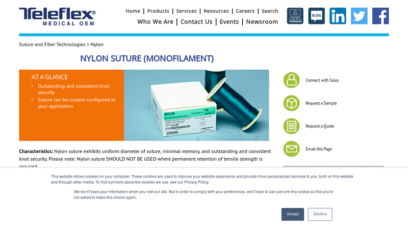 nylon suture (monofilament)