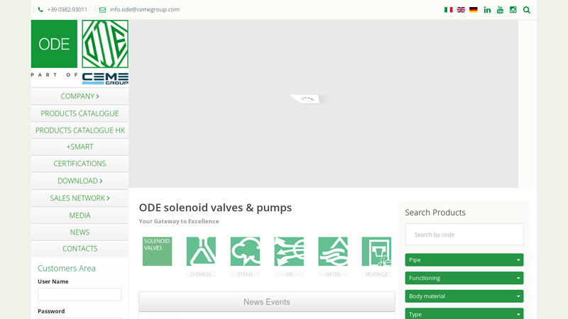 ODE solenoid valves & pumps
