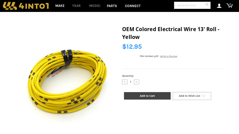 OEM Colored Electrical Wire 13' Roll