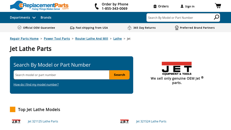 OEM Jet Lathe Parts & Accessories