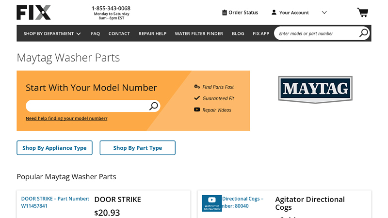 OEM Maytag Washer Parts & Accessories