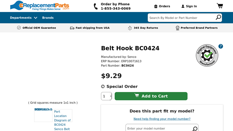 OEM Senco BC0424 Belt Hook