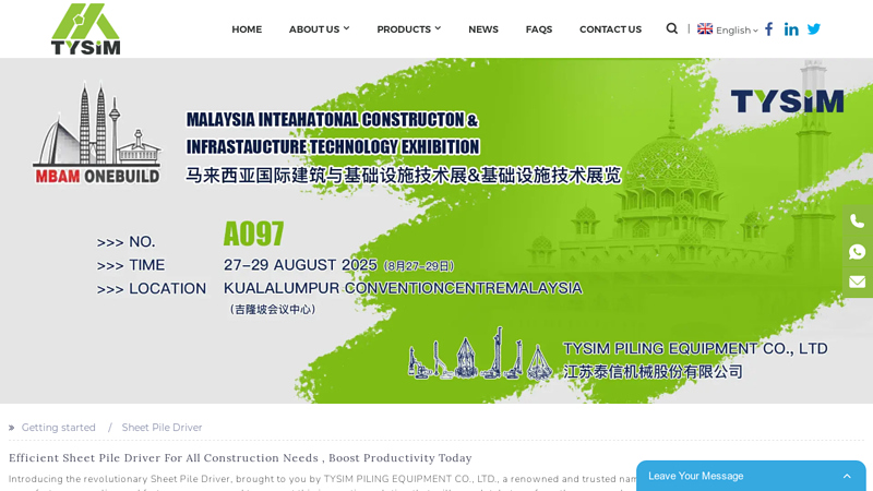 OEM Sheet Pile Driver Manufacturer and Supplier, Factory