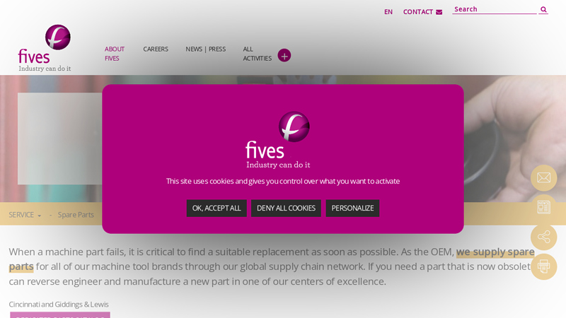 OEM spare parts for high precision machines