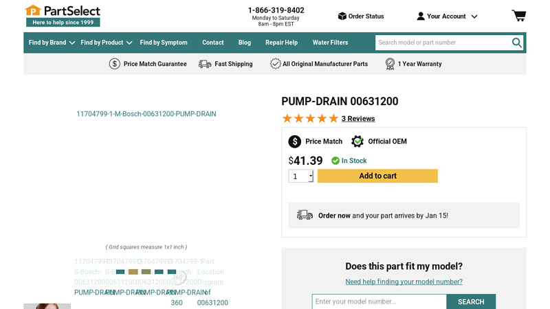 Official Bosch 00631200 PUMP