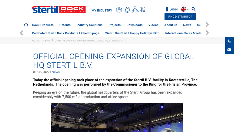 Official Opening Expansion of Global HQ Stertil B.V.
