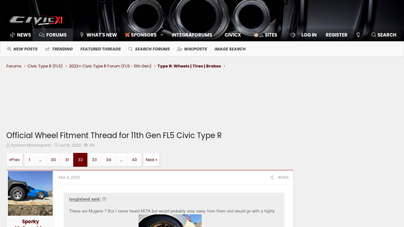 Official Wheel Fitment Thread for 11th Gen FL5 Civic Type R