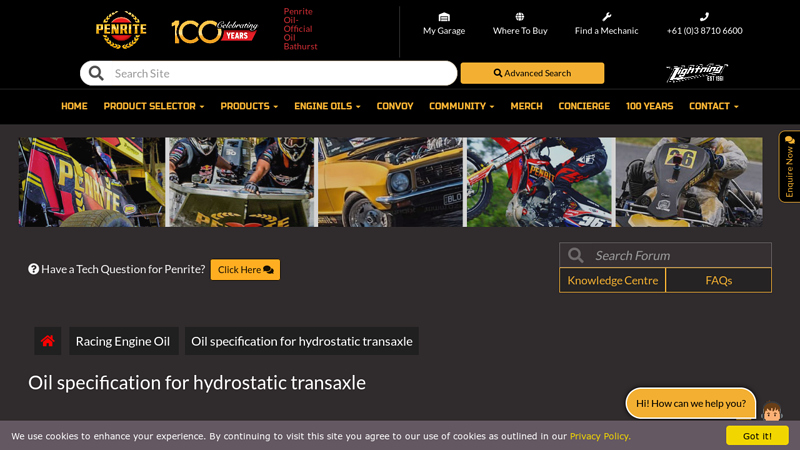 Oil specification for hydrostatic transaxle