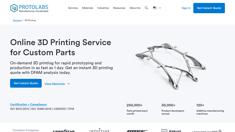 Online 3D Printing Service for Custom Parts