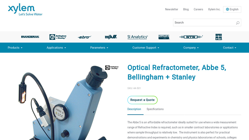 Optical Refractometer, Abbe 5, Bellingham + Stanley