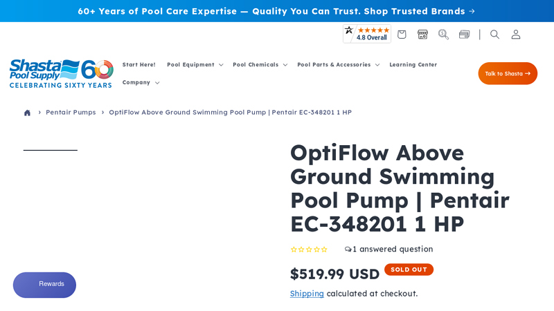 OptiFlow Above Ground Swimming Pool Pump
