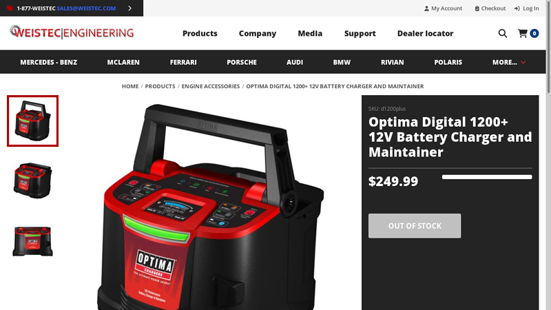 Optima Digital 1200+ 12V Battery Charger and Maintainer
