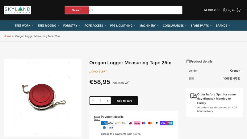 Oregon Logger Measuring Tape 25m