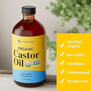 Organic Cold Pressed Hexane Free Castor Oil 16 oz