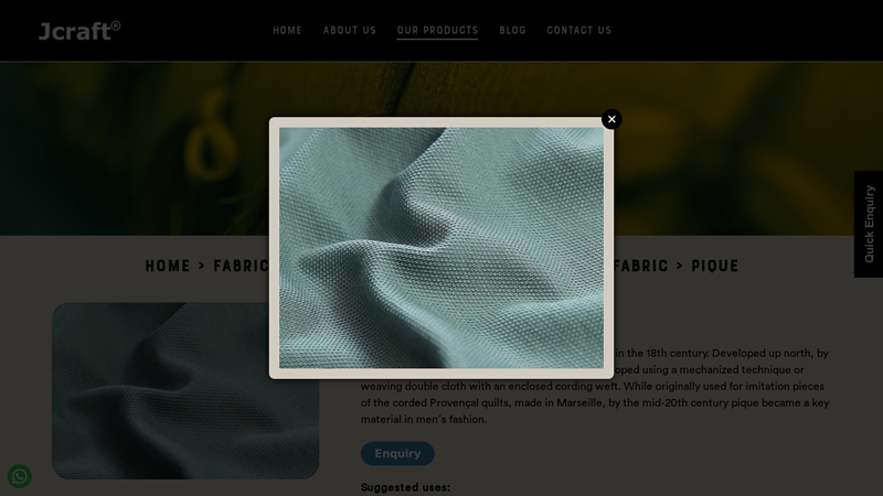 Organic Cotton Pique Fabric Manufacturer