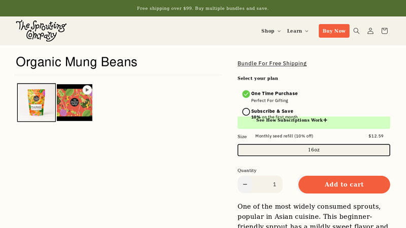 Organic Mung Beans