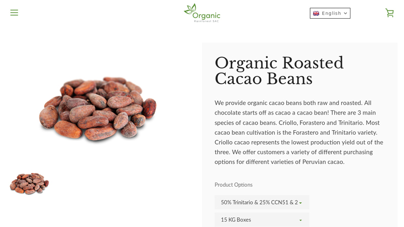 Organic Roasted Cacao Beans