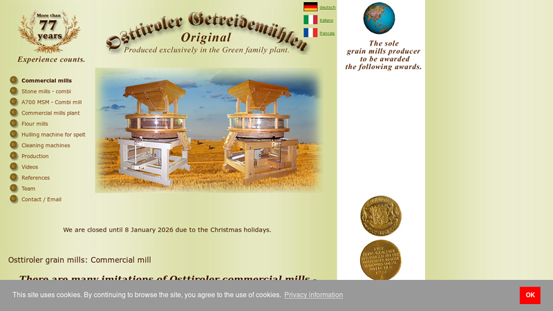 Osttiroler grain mills: Commercial mill