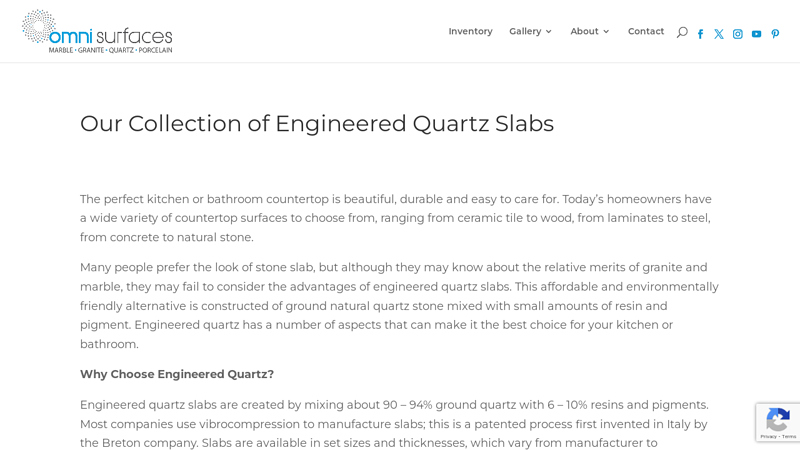 Our Collection of Engineered Quartz Slabs