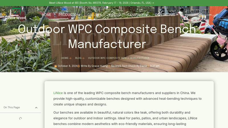 Outdoor WPC Composite Bench Manufacturer