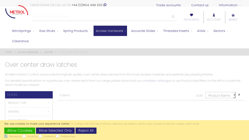 Over center draw latches