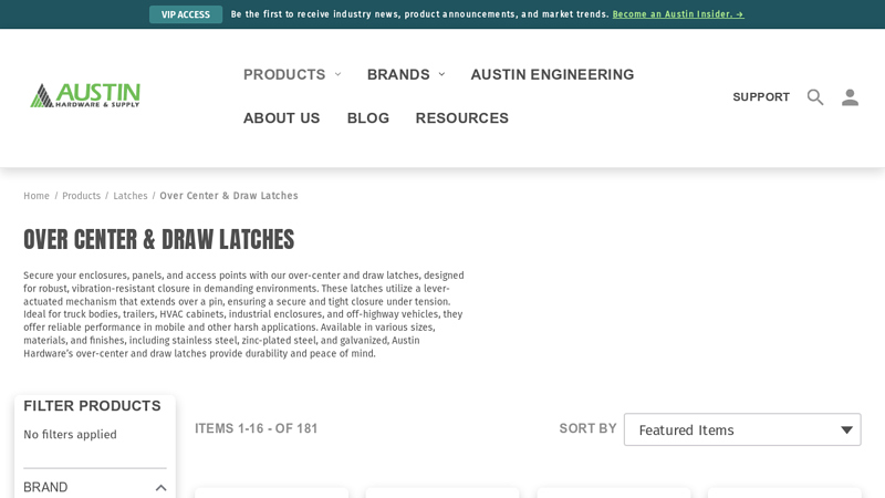 Over Center & Draw Latches