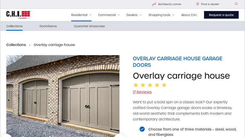 Overlay carriage house garage doors