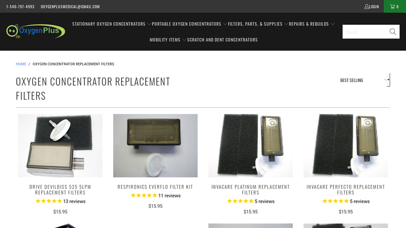 Oxygen Concentrator Replacement Filters