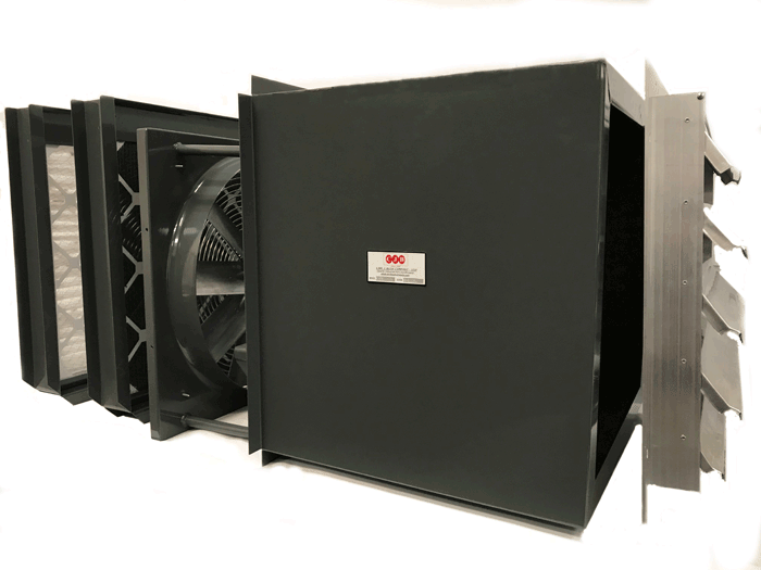 Paint booth odor removal exhaust fans