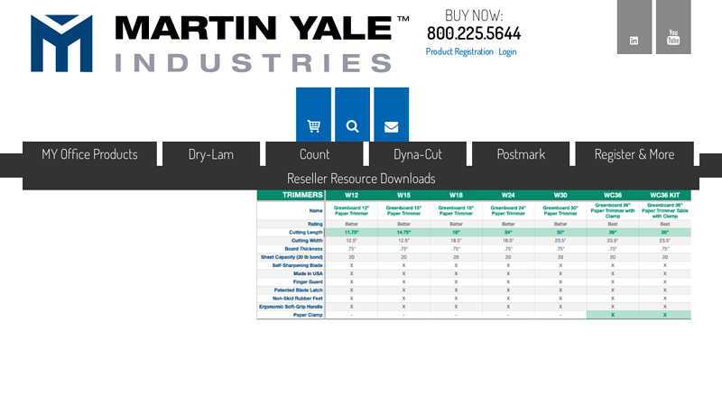 Paper Cutters for Offices from Martin Yale Industries