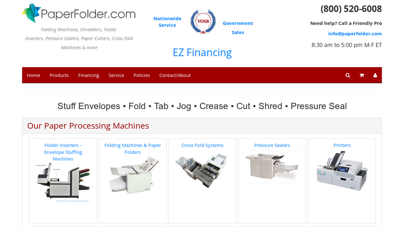 Paper Folder Inserters, Folding Machines, Envelope Stuffers