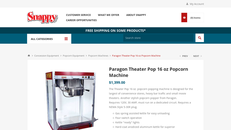 Paragon Theater Pop 16 oz Popcorn Machine