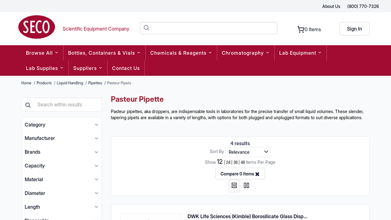 Pasteur Pipets for Transfer & Sampling