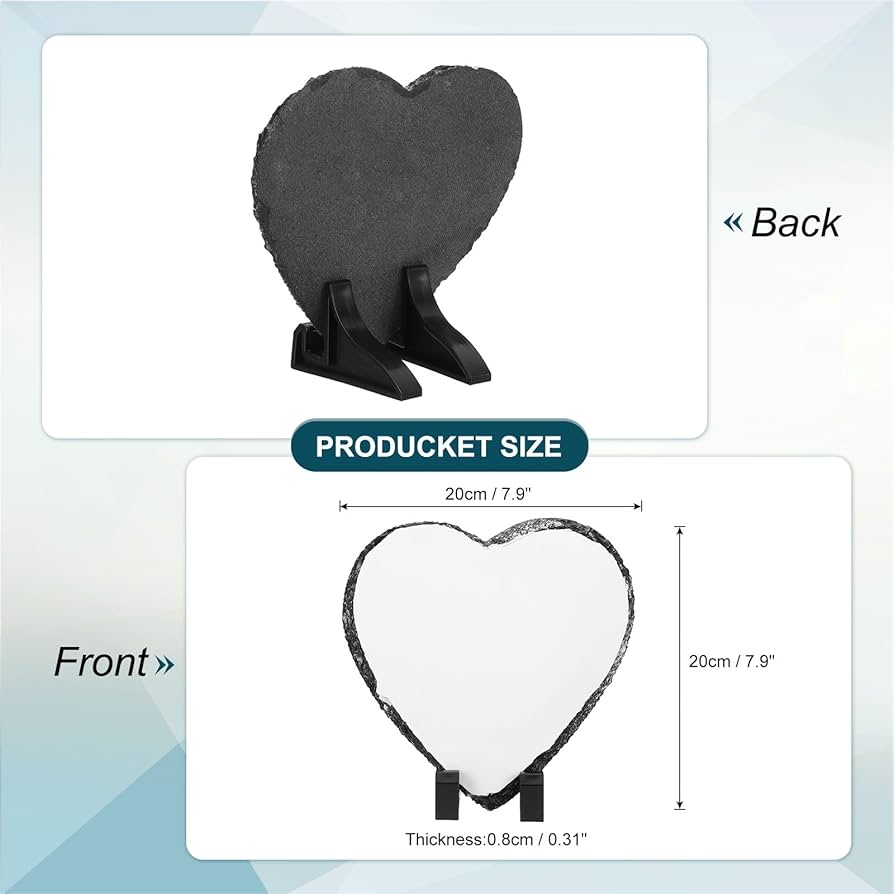 PATIKIL Sublimation Slate Blanks, 6 Pcs Heart Stone Sublimation ...