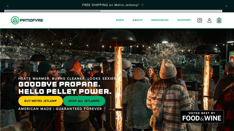 Patiofyre - Super Efficient Wood Pellet Patio Heater