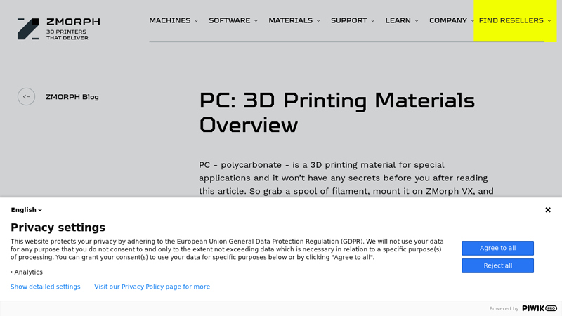 PC: 3D Printing Materials Overview