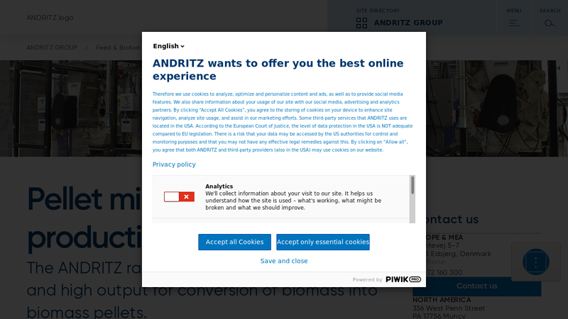 Pellet mills, biomass