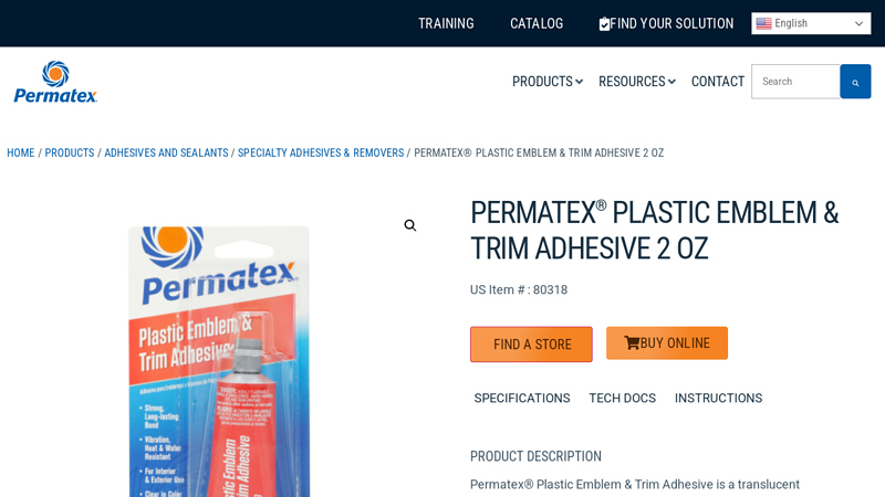 Permatex® Plastic Emblem & Trim Adhesive 2 oz
