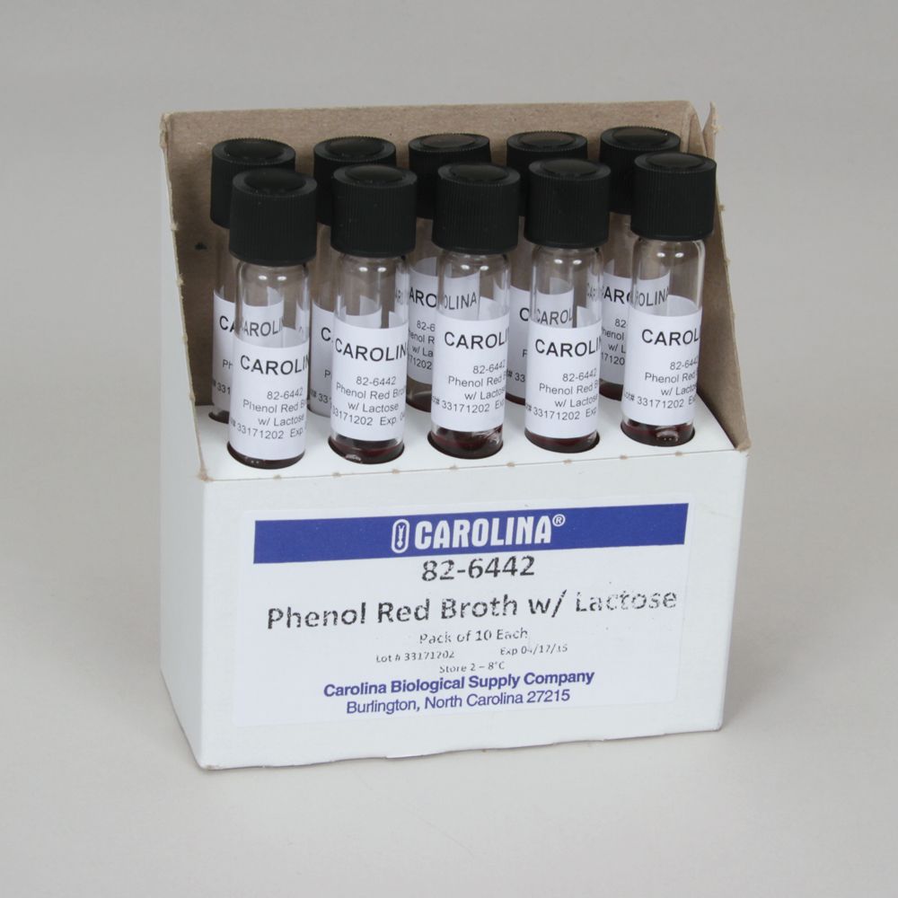 Phenol Red Broth Base Lactose with Durham Tube, Prepared Media ...