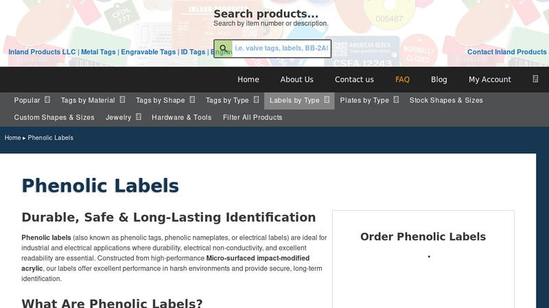 Phenolic Labels