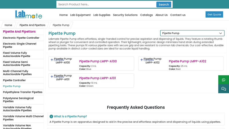 Pipette Pump Manufacturer
