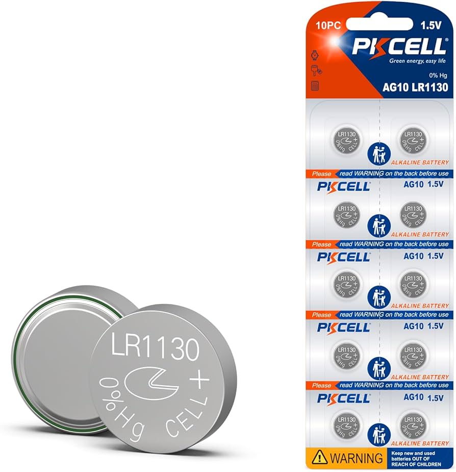 PKCELL 100 Pack LR1130 AG10 Batteries 1.5V Alkaline Button Cell ...